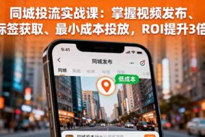 （16172期）同城投流实战课：掌握视频发布、标签获取、最小成本投放，ROI提升3倍